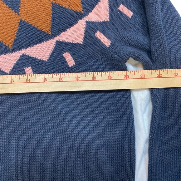 Free Assembly Fair Isle Sweater Womens Large Navy Blue Midweight - Picture 8 of 14